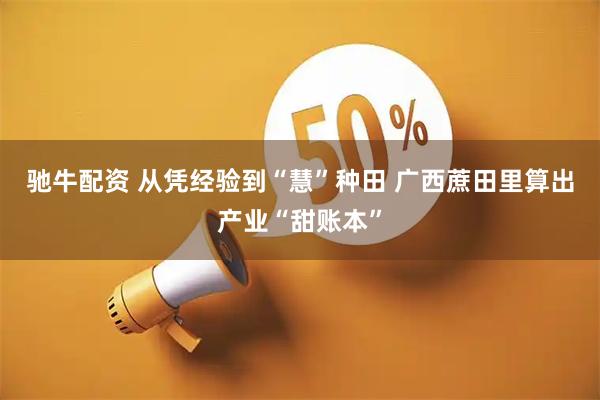 驰牛配资 从凭经验到“慧”种田 广西蔗田里算出产业“甜账本”